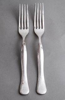 Rare Bulgari Eccentrica Silver Serving Forks, Pair