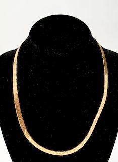 14K Italian Gold Herring Bone Necklace