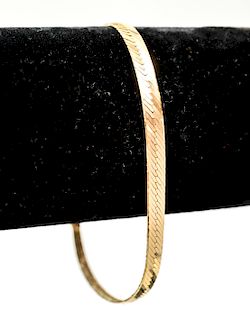 14K Italian Gold Flat Herring-Bone Link Bracelet