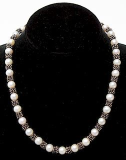 Sterling Silver & Pearls Necklace