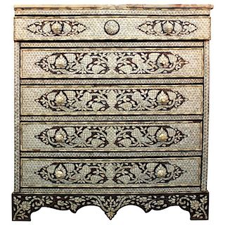 Syrian Commode w Mother of Pearl Inlay,  Antique