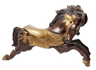 Dentzel Manner Gilded Wood Carousel Horse Figure