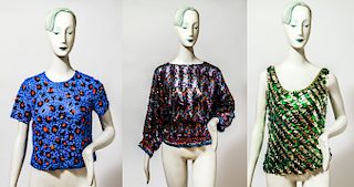 Sequin-Clad Clubwear incl Blouses and Tops, 3 Pcs.