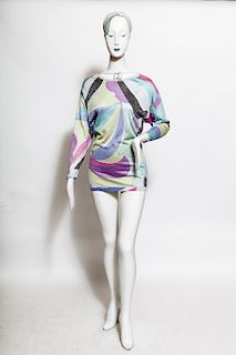 Emilio Pucci Glitter Lurex Printed Couture Top