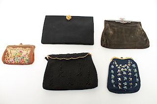 Lady's Evening Bags, Bead, Embroider, Etc., 5 Pcs