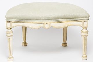 French Directoire Painted Ottoman, Upholstery