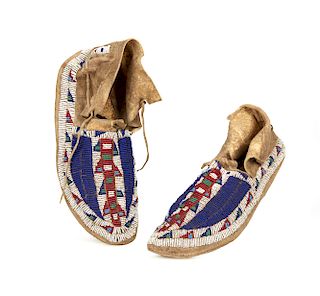 Plains Indian Beaded Moccasins 