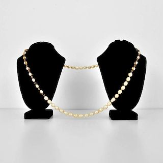 Chanel Pearl & Rhinestone Sautoir Necklace
