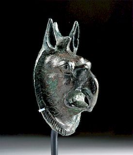 Greek Bronze Handle Attachment - Griffin Head