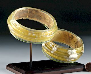Pair of Ancient Celtic Glass Bracelets, ex Christie's