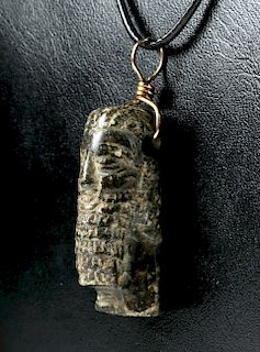 Rare Sumerian Stone Head Pendant