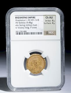Byzantine Gold Coin of Anastasius I - 4.48 g