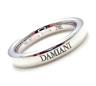 Damiani 18k White Gold 3.5mm Band Ring Sz 6.5