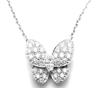 Van Cleef & Arpels 18k White Gold Diamond Butterfly