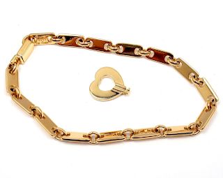 Cartier 18k Yellow Gold Fidelity Heart Key Bar Link