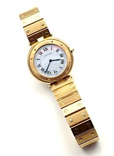 Cartier Santos 18k Yellow Gold Unisex Quartz Watch