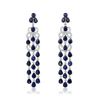Orianne Sapphire Diamond Chandelier Earrings