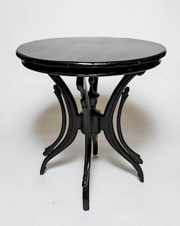 French Manner Ebonized Wood Gueridon Table