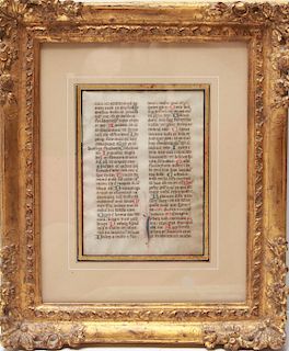 Medieval Illuminated Manuscript Breviary Leaf