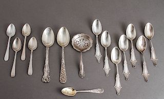Silver Spoons incl. Tiffany & Co. and Others 15 Pc