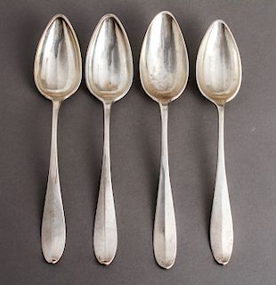 Belgian Continental Silver Serving Spoons, 4