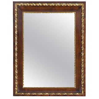 Biedermeier Parcel-Gilt Walnut Mirror