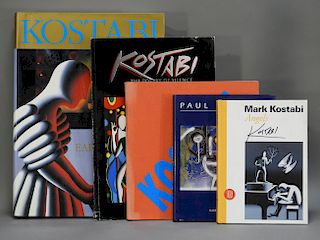 5 Paul & Mark Kostabi Autographed Art Books