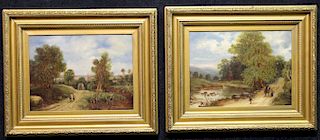 Pair of 19th C. English Landscapes, Signed