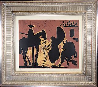 Picasso, Pencil Signed Linocut of Matador