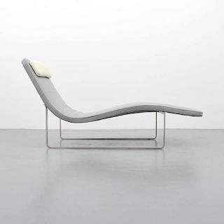 Jeffrey Bernett Leather Chaise Lounge