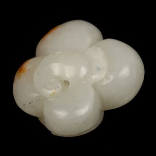 CHINESE WHITE JADE FLOWER CARVING