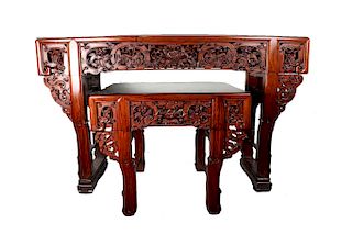 CHINESE SUANZHI ALTAR TABLE SET, 20TH C. 