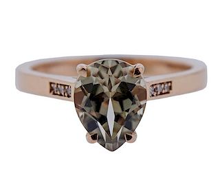 18k Gold Diamond Color Stone Ring 