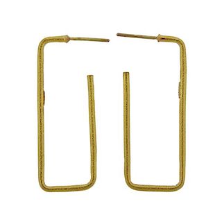 Yossi Harari 24k Gold Geometric Hoop Earrings
