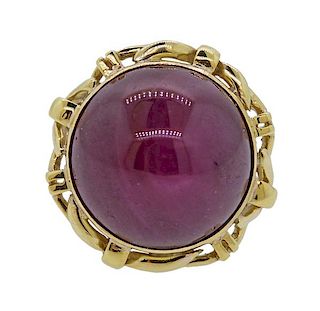 Large 14K Gold 55ct Star Ruby Ring
