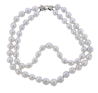 14K Gold  Pearl Two Strand Necklace