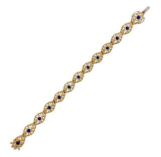 18k Gold Lapis Lazuli Bracelet 