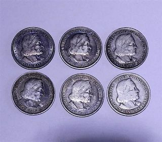 1893 1892 Columbian Exposition Half Dollar 50 Cents Silver Coin Lot of 6
