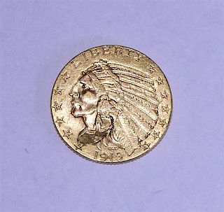 1913 Indian Head 5 Dollar US Gold Coin 
