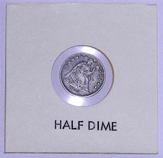 1859 Seated Liberty Half Dime Silver US Coin 