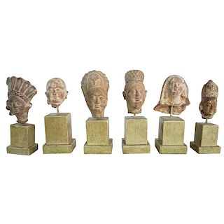 Collection of Six Gandharan Miniature Busts