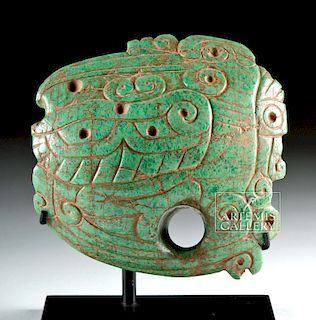 Large, Rare & Important 	Maya Green Stone Belt Celt