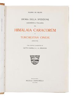 * FILIPPI, Filippo de (1869-1938). Storia della Spedizone Scientifica Italiana nel Himalaia Caracorum e Turchestan Cinese (1913-