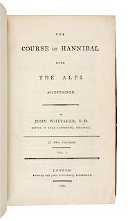 * WHITAKER, John, B.D. (1735-1808). The Course of Hannibal over the Alps Ascertained. London: Printed for John Stockdale, 1794.