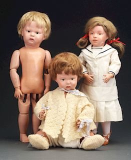 Lot of 3: Schoenhut Dolls.