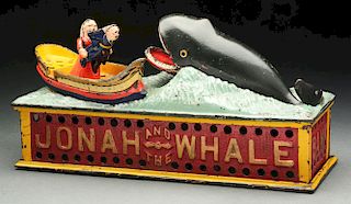 Shepard Hardware Jonah & the Whale Cast Iron Mechanical Bank. 