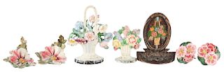 Lot of 7: Cast Iron Assorted Flower Figural Doorstops & Others.