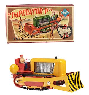 German Gescha Battery Operated "Imperator P" Tractor Toy In Box. 