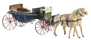 Early German Hand Painted Horse Drawn Carriage. 