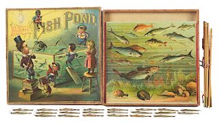 Early McLoughlin Brothers Magnetic Fish Pond Game with Box.